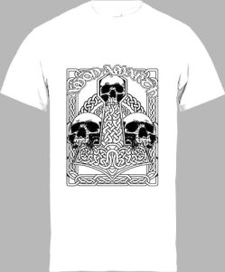 Футболка Amon Amarth Three Skulls Patch White