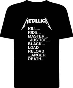 Футболка Metallica Albums Name