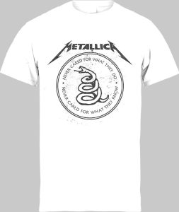 Футболка Metallica Black Album Never Cared White Snake