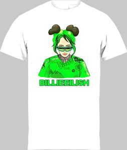 Футболка Billie Eilish Green Art White