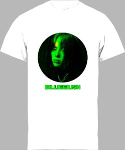 Футболка Billie Eilish Green Face White